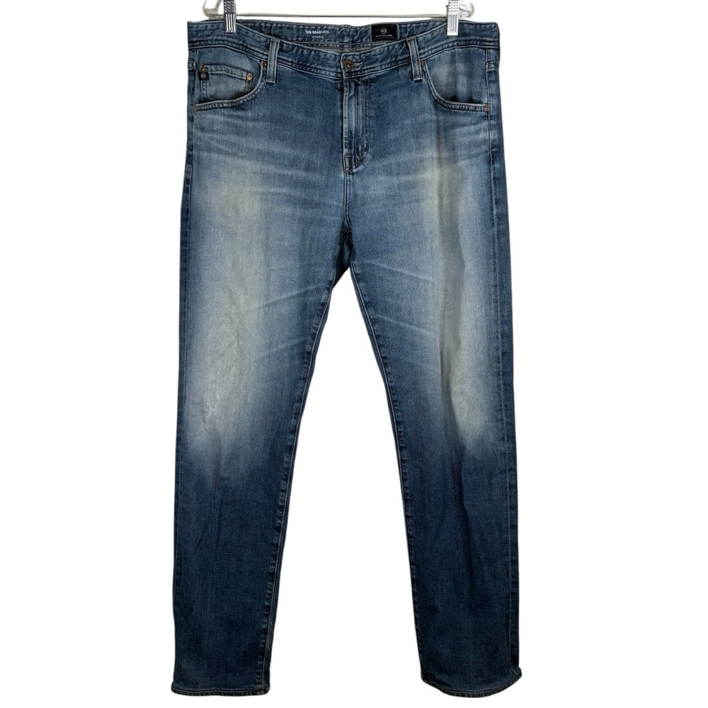 Ag Adriano Goldschmied 38x34 The Graduate Tailored Leg Denim Jeans Faded Wash